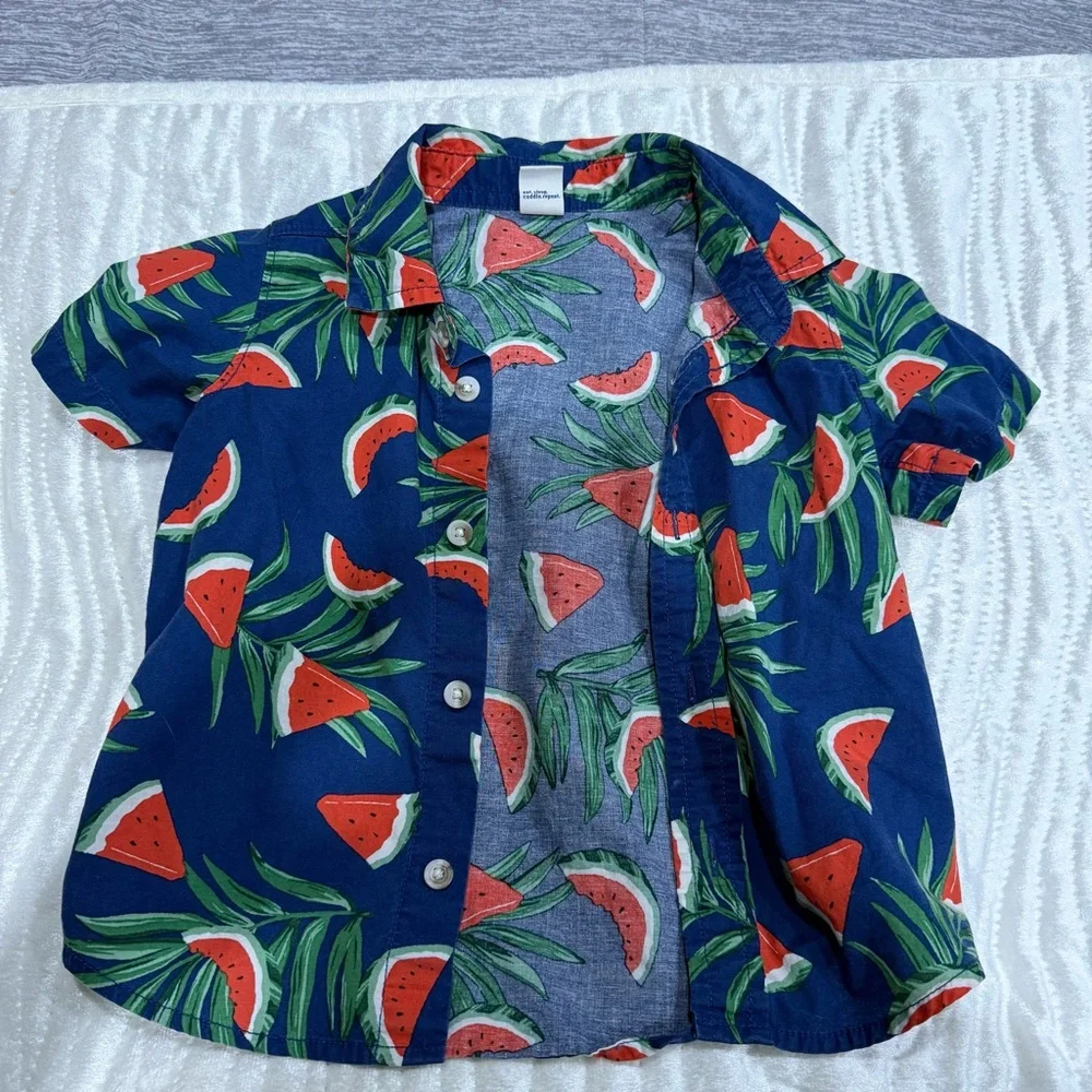 10 for $10 Blue Watermelon Print Kids Shirt - Picture 1 of 2